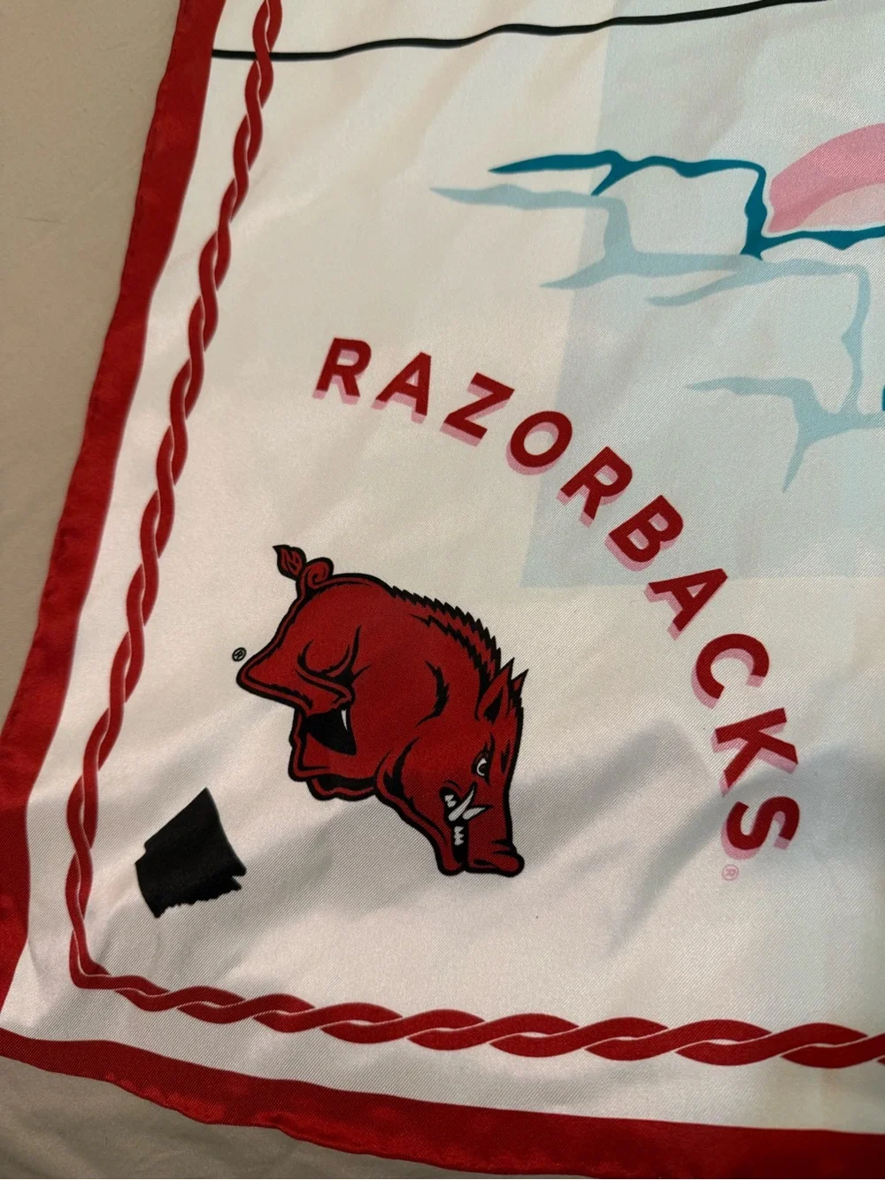 Saturday Silks  Razorbacks Red & White Team Scarf